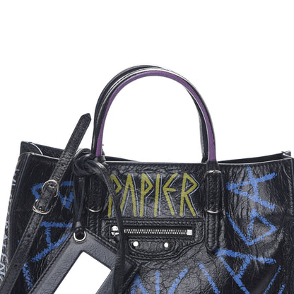 Balenciaga Agneau Graffiti Papier A6 Zip Around Tote Black 8 of 8