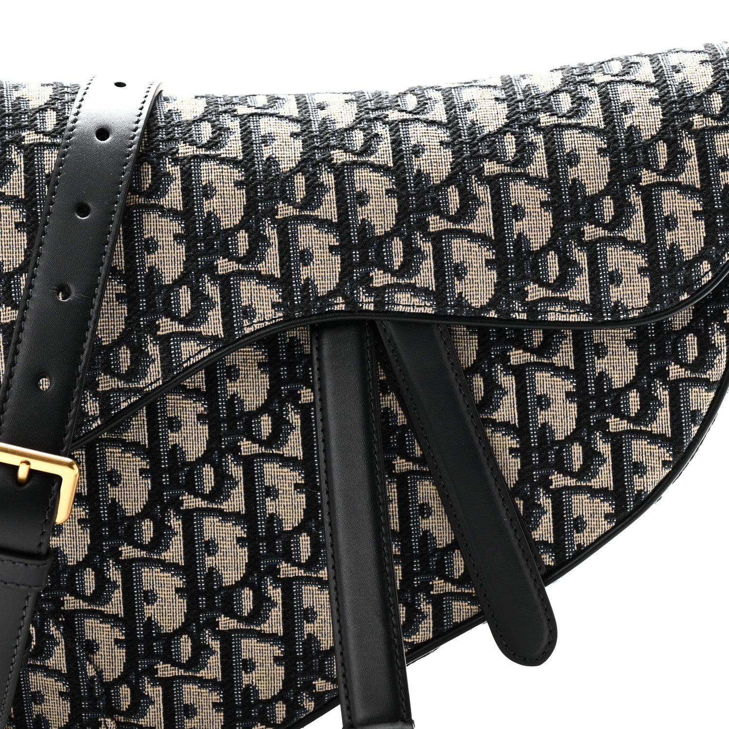 Christian Dior Oblique Saddle Bag With Strap Blue 8 of 11