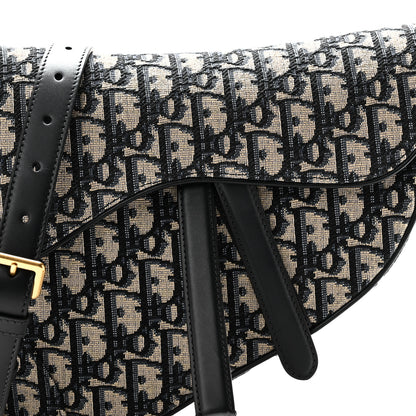 Christian Dior Oblique Saddle Bag With Strap Blue 8 of 11