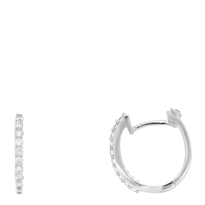 Roberto Coin 18K White Gold Diamond Small Horseshoe Hoop Earrings 1 of 4