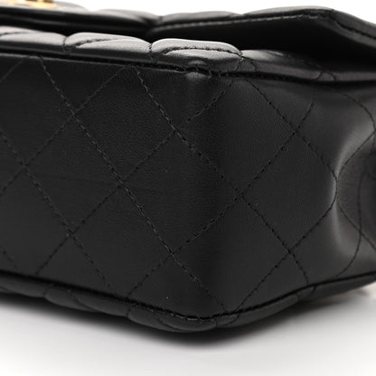Chanel Lambskin Quilted Mini Rectangular Flap Black 9 of 11