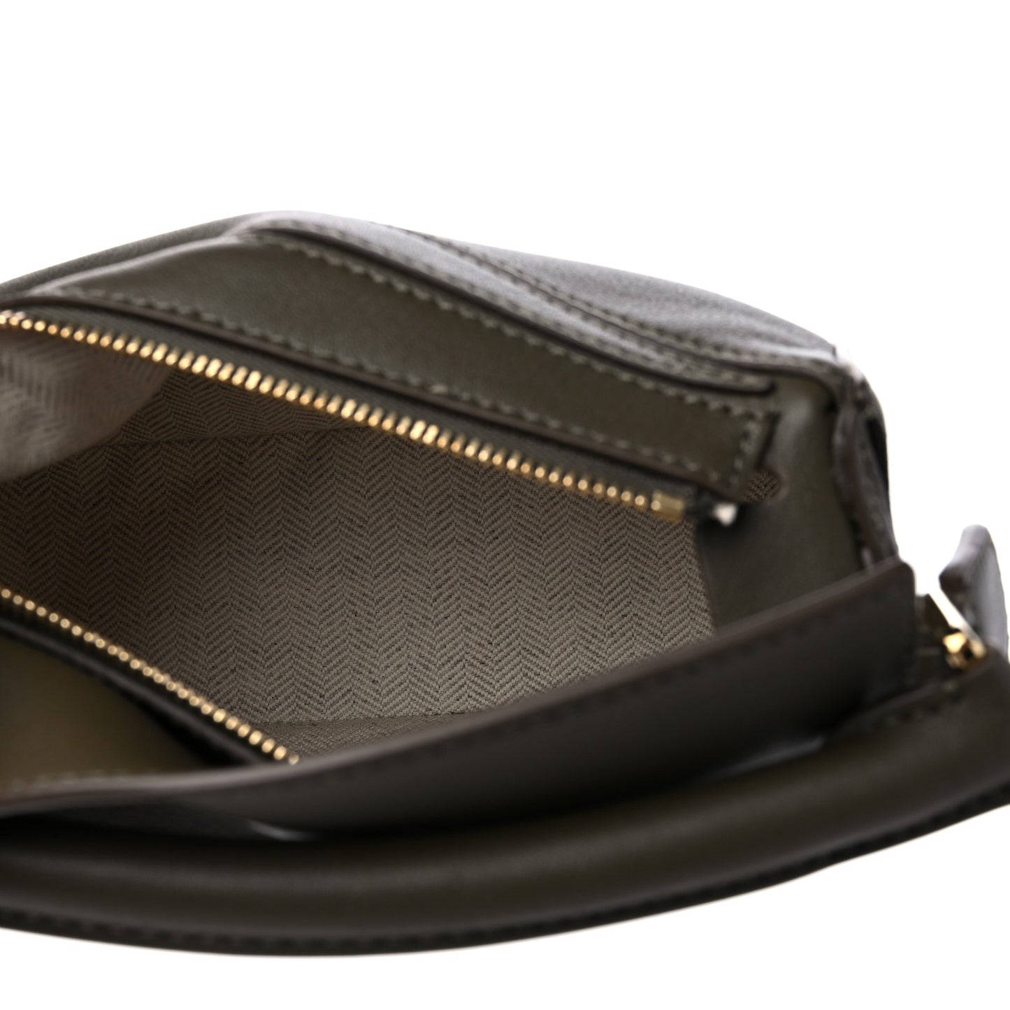 Calfskin Mini Puzzle Bag Khaki Green