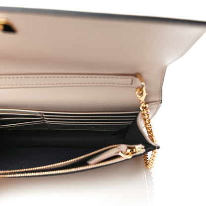 Fendi Vitello King Tamponato Logo Embossed Medium Wallet On Chain Poudre 5 of 11