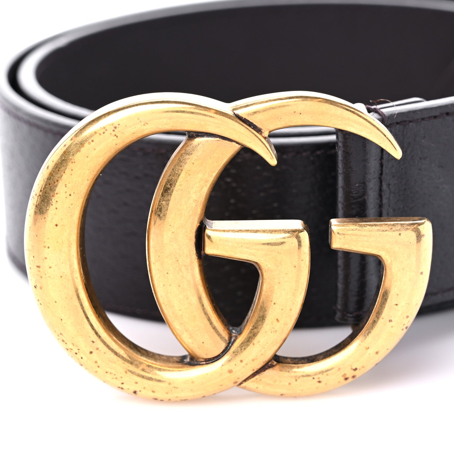 Gucci Textured Dollar Calfskin Double G 40mm Belt 90 36 Dark Cocoa 5 of 5