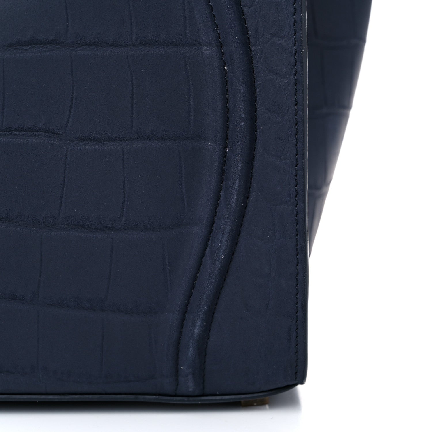 Celine Crocodile Embossed Calfskin Medium Phantom Luggage Navy Blue 17 of 24