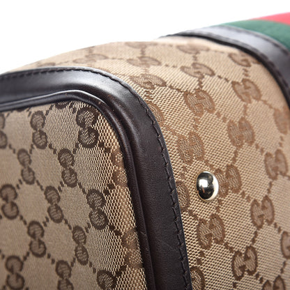 Gucci Monogram Vintage Web Medium Boston Dark Brown 13 of 15