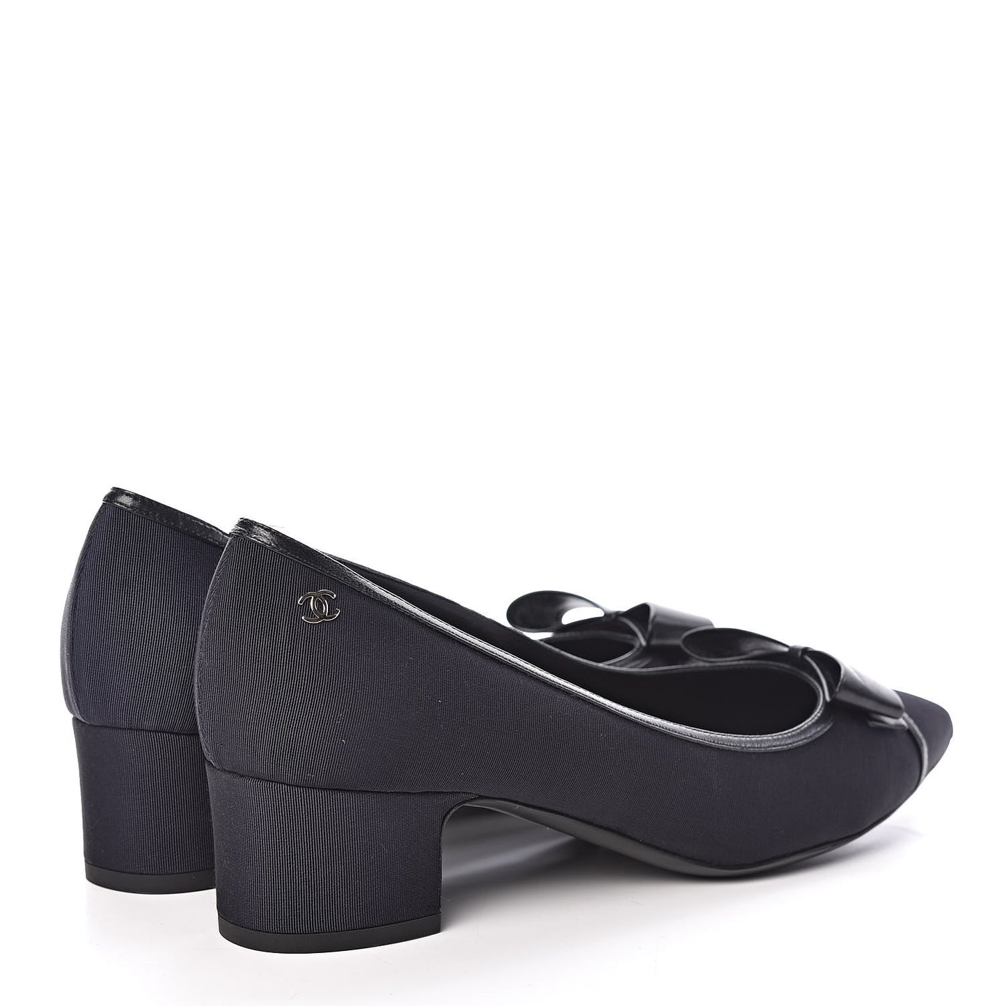 Grosgrain Lambskin Bow Pumps 39 Navy