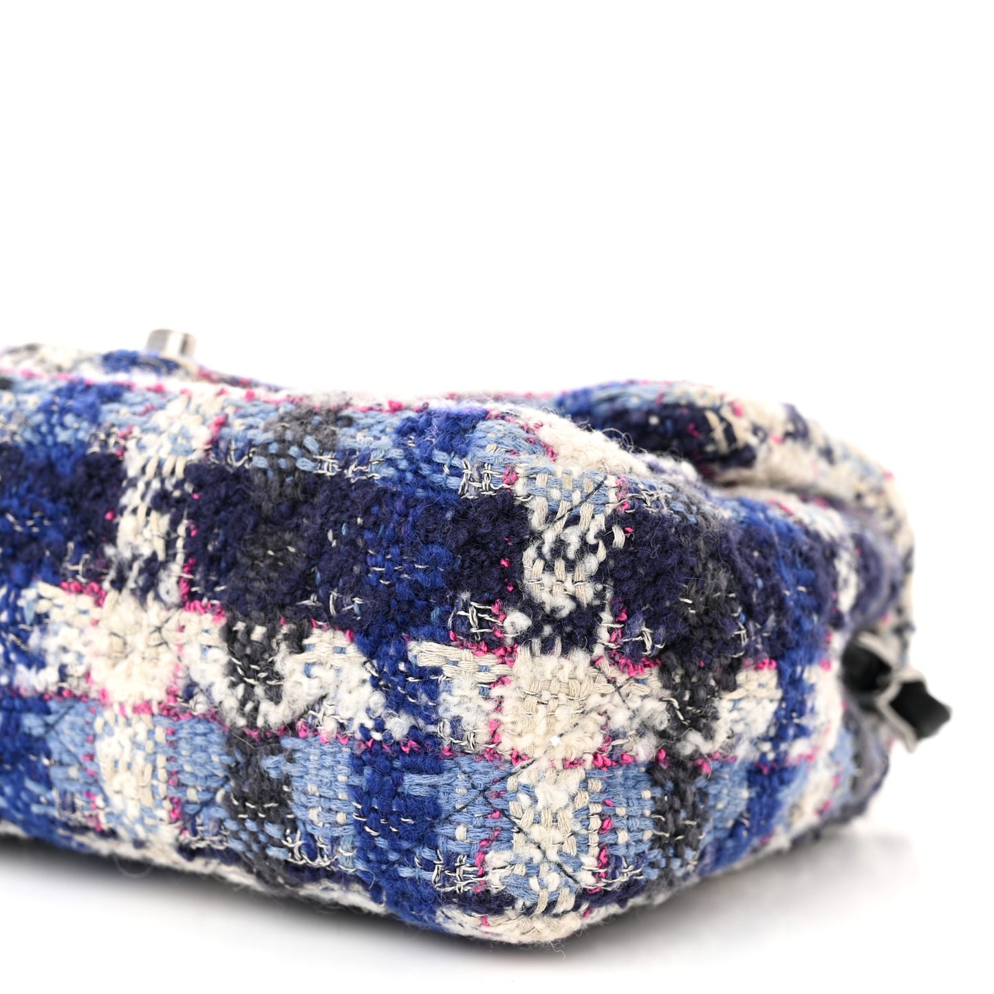 Tweed Quilted Mini Rectangular Flap Blue Multicolor