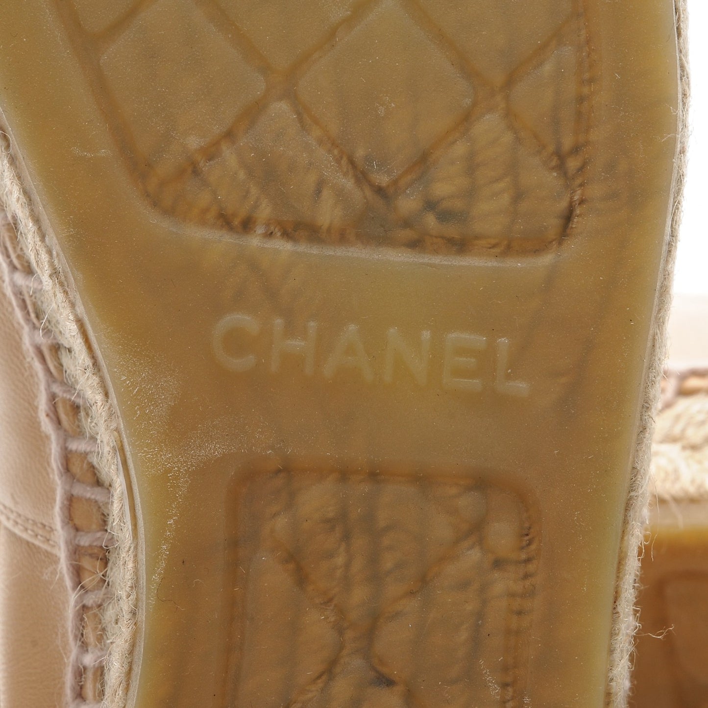 Lambskin CC Espadrilles 38 Beige Black
