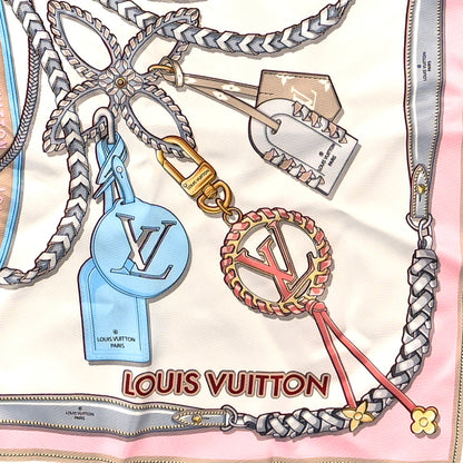 Louis Vuitton Silk Mix and Straps Square 90 Scarf Beige 2 of 4