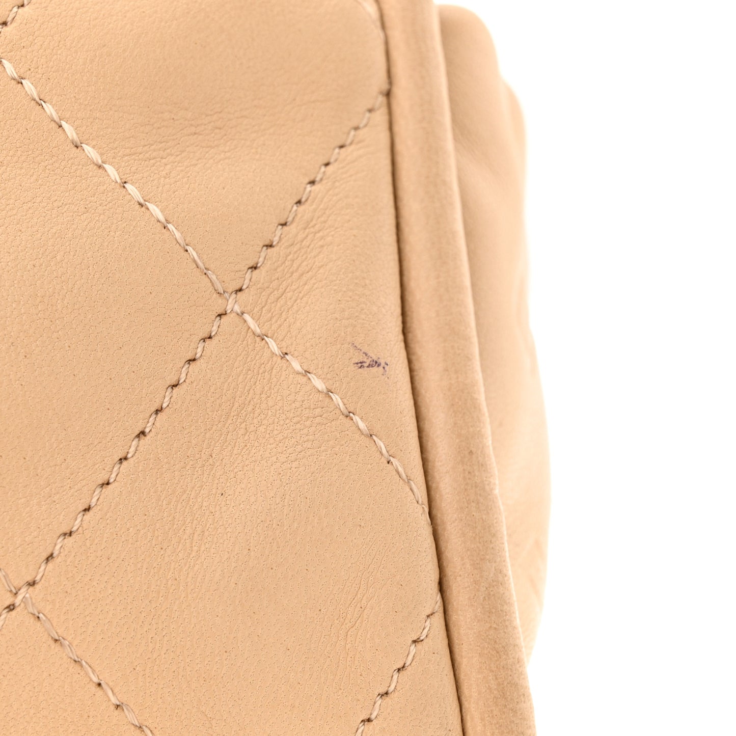 Lambskin Stitched Medium Ultimate Soft Tote Beige