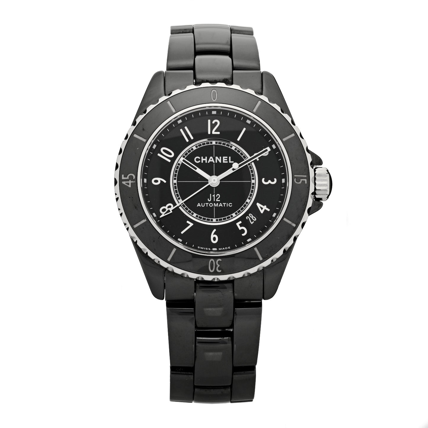 Stainless Steel Ceramic 38mm J12 Automatic Watch Black