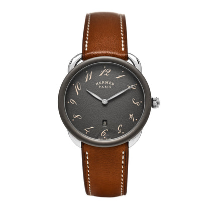 Hermes Stainless Steel Barenia 40mm Arceau Quartz Watch Fauve 1 of 5