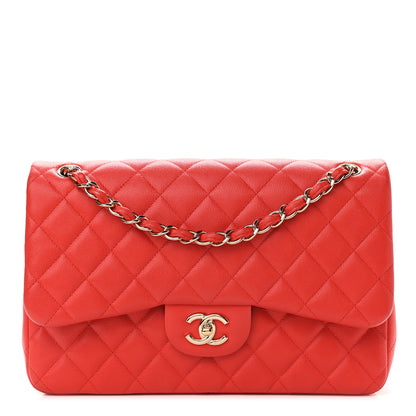 Chanel Caviar Quilted Jumbo Double Flap Red 1 of 12