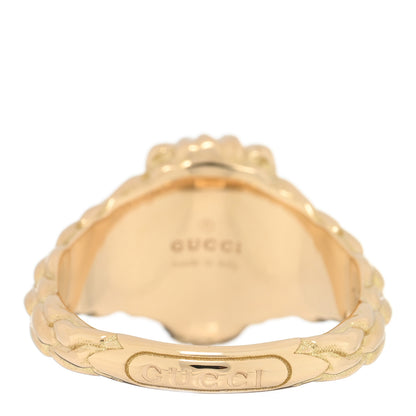 Gucci 18K Yellow Gold Diamond Amethyst Lion Head Ring 54 6.75 3 of 4