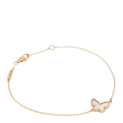 Van Cleef & Arpels 18K Yellow Gold Mother of Pearl Sweet Alhambra Butterfly Bracelet 1 of 5