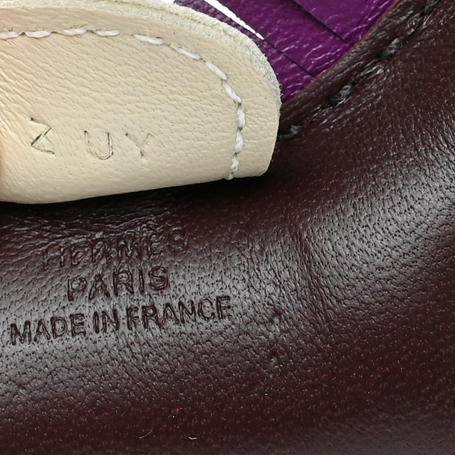 Hermes Milo Lambskin Grigri Rodeo Horse Bag Charm PM Rouge Sellier Craie Violet 3 of 4