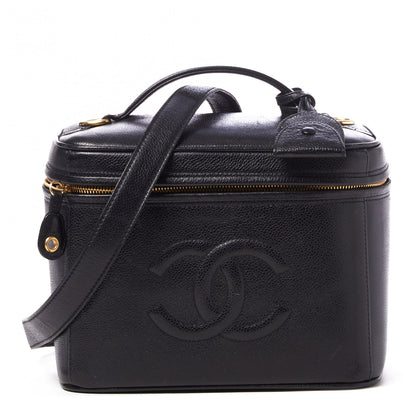 Chanel Caviar CC Vanity Train Case Black 1 of 9