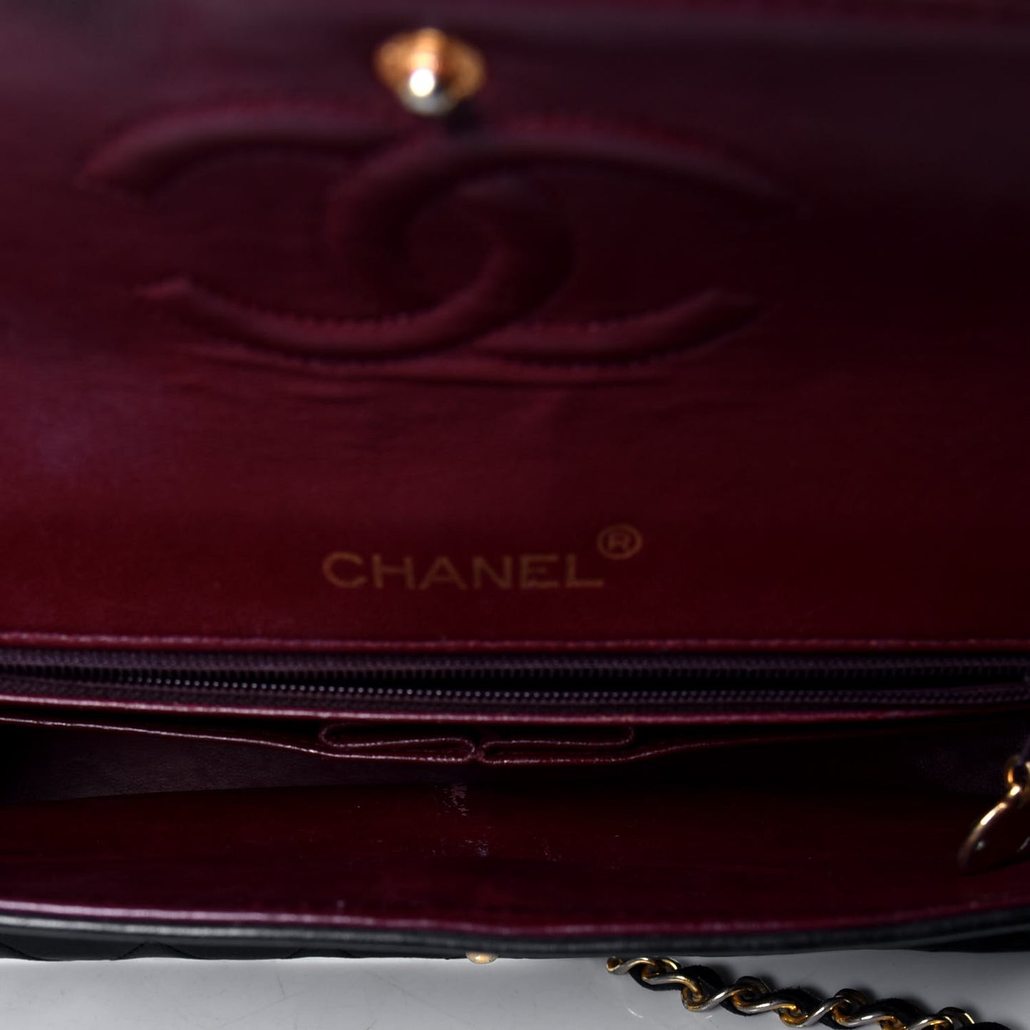 Lambskin Quilted Medium Double Flap Black