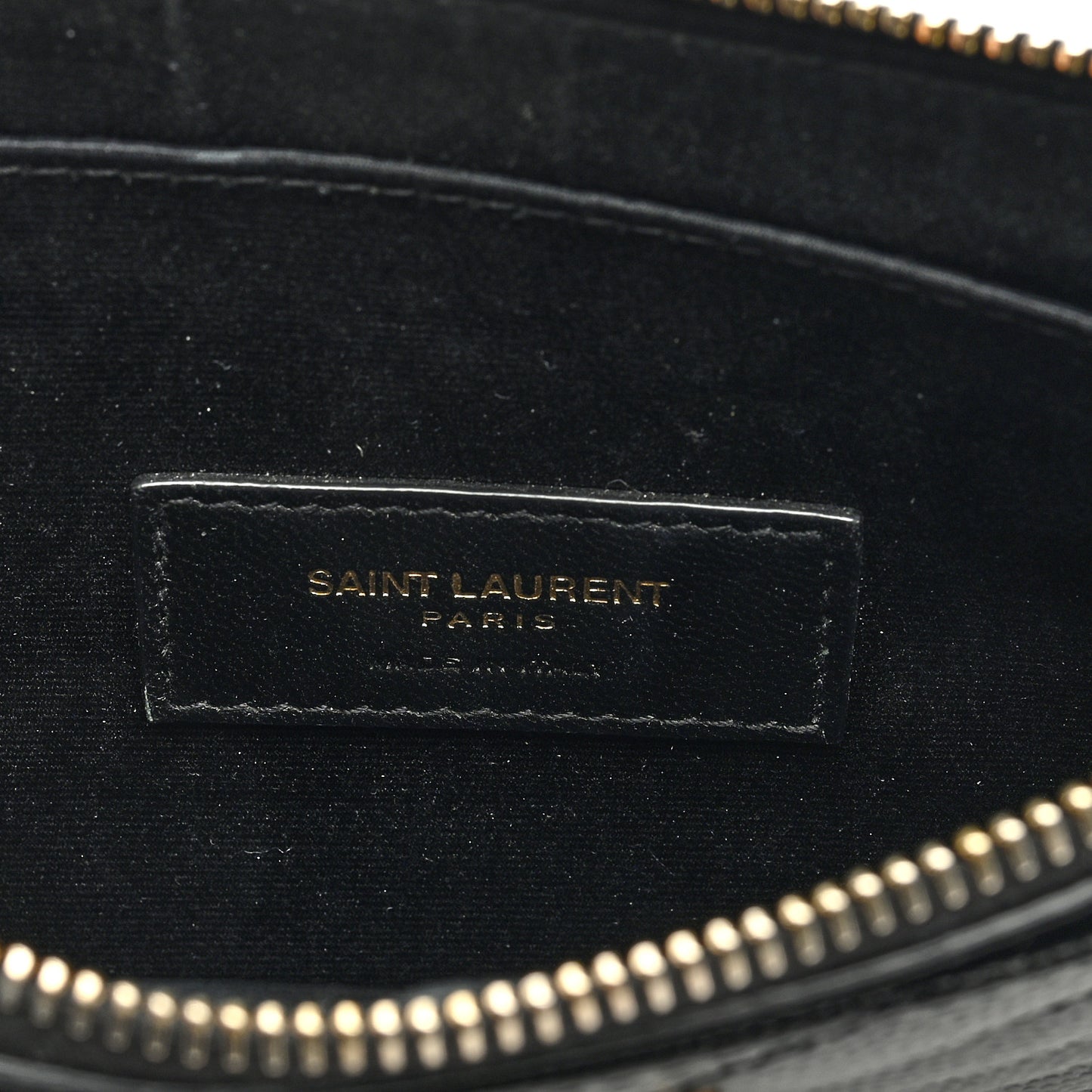 SAINT LAURENT Grain De Poudre Chevron Monogram Large Bill Pouch Black