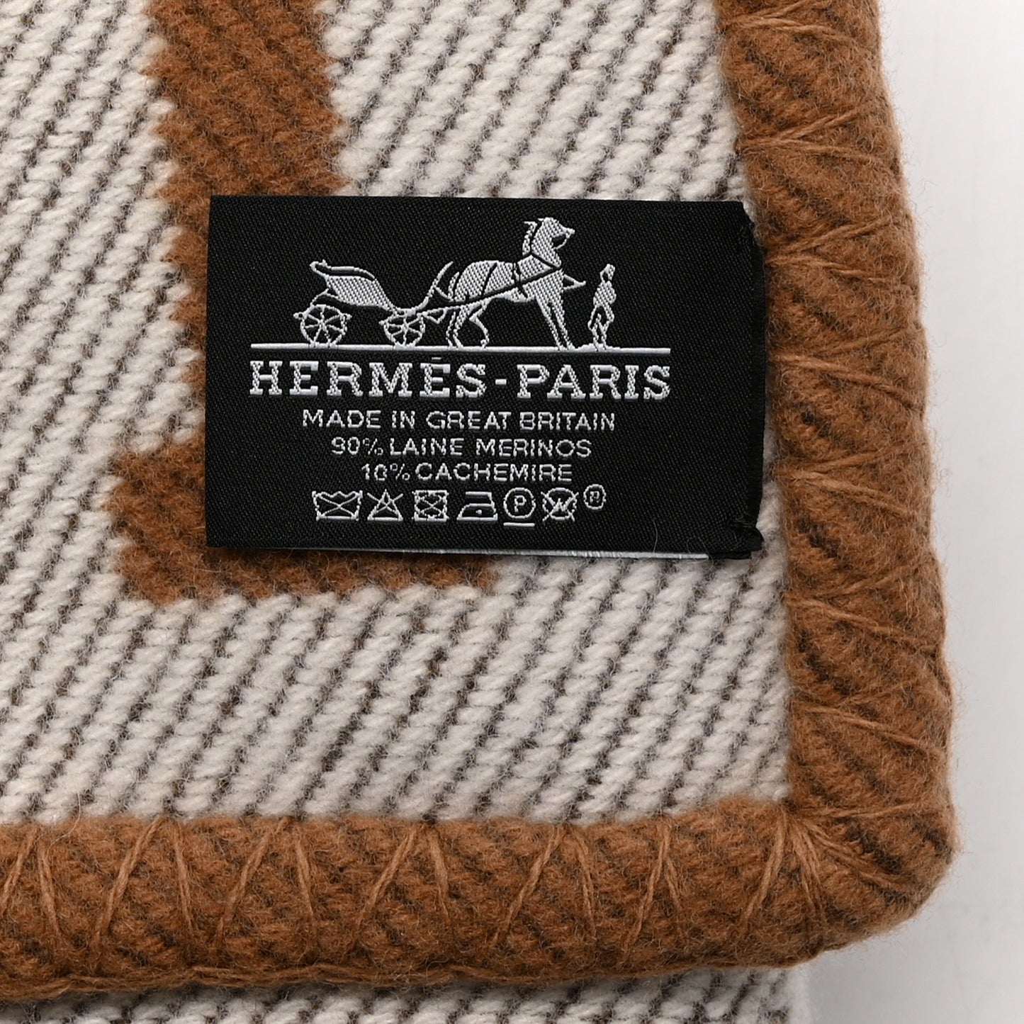 Wool Cashmere Avalon Blanket Ecru Camel
