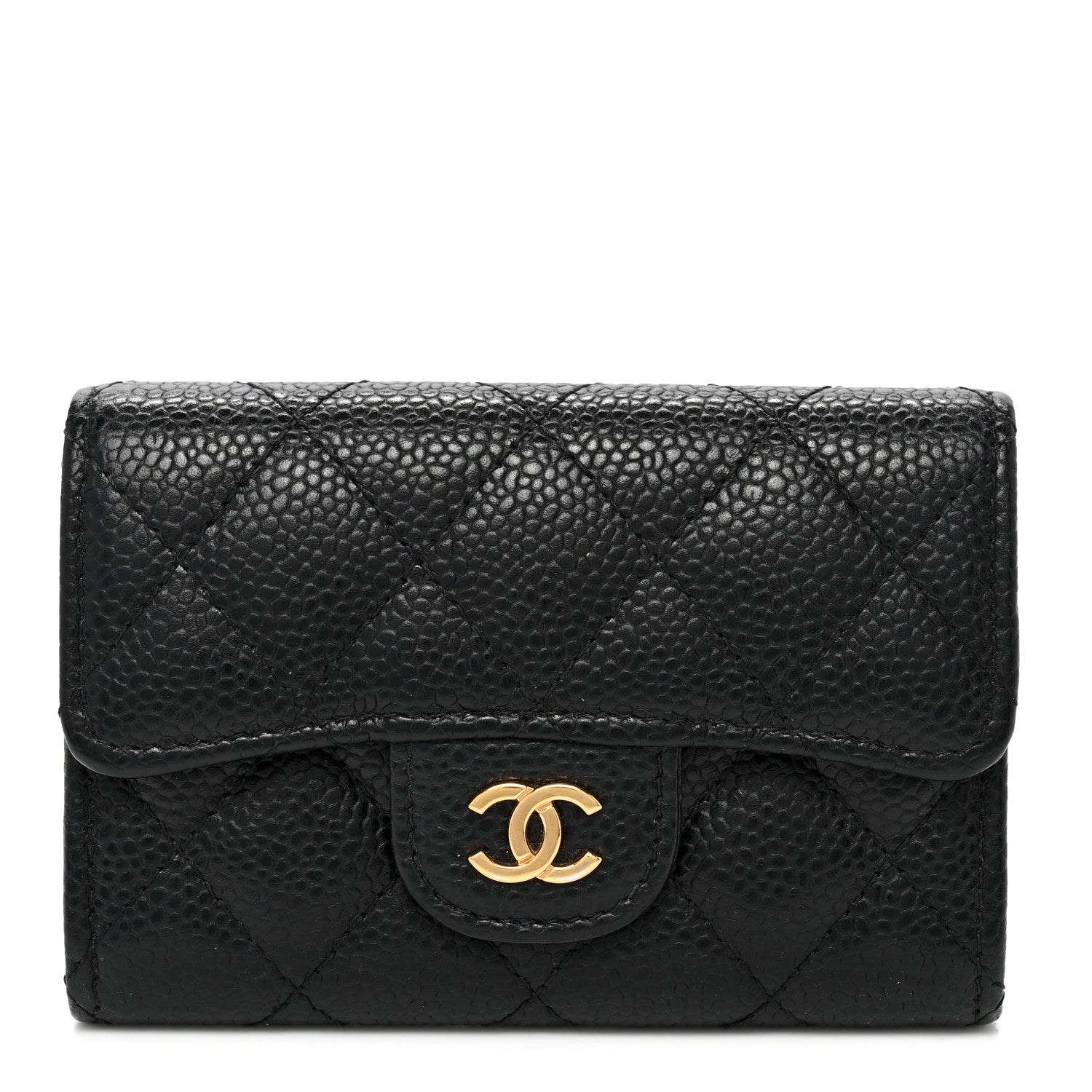 Chanel Caviar Quilted Flap Card Holder Wallet Black 1 of 7