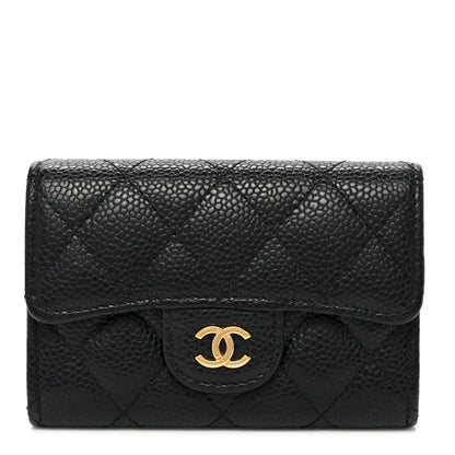 Chanel Caviar Quilted Flap Card Holder Wallet Black 1 of 7