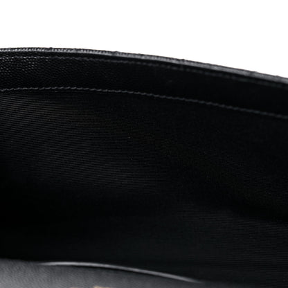 Saint Laurent Grain De Poudre Textured Mixed Matelasse Triquilt Small Monogram Satchel Black 14 of 14