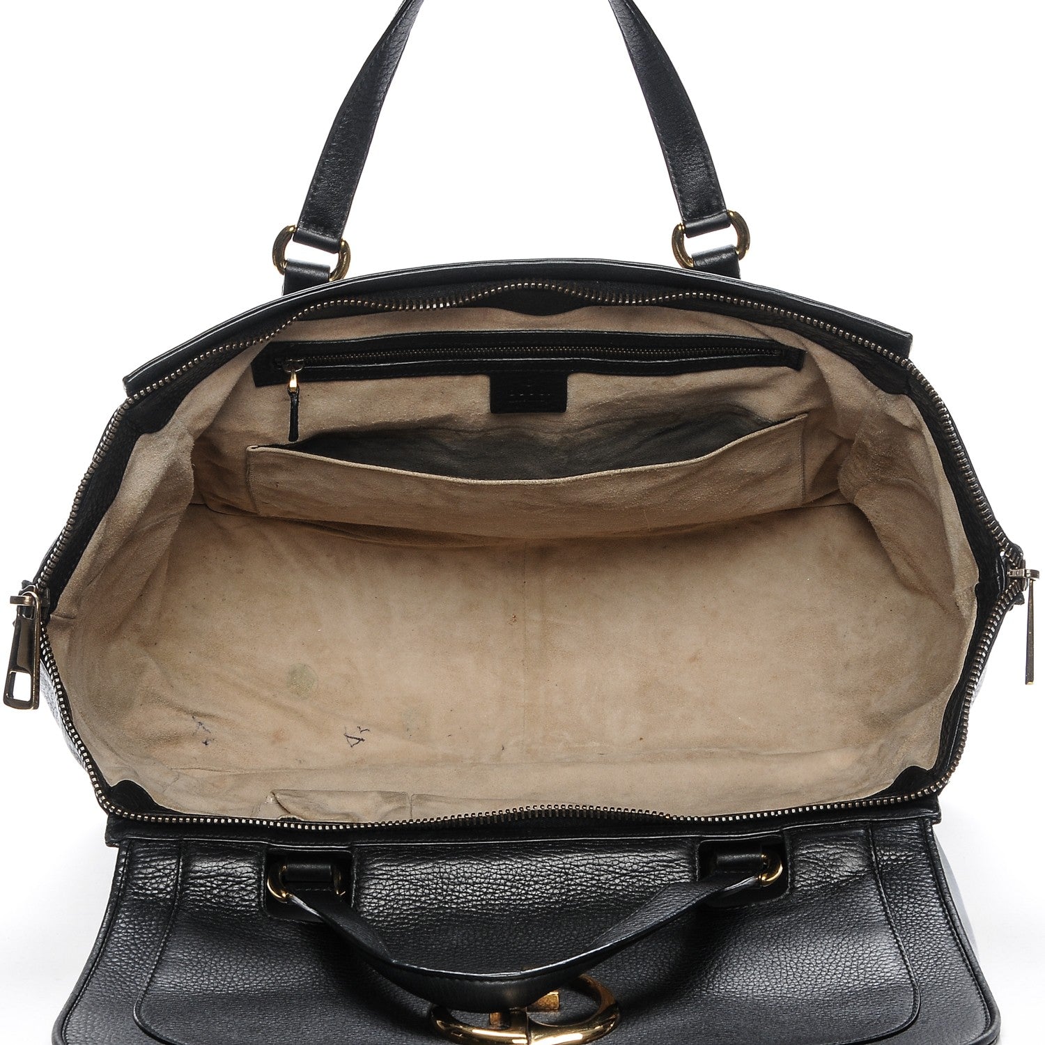 Gucci Pebbled Calfskin Medium 1973 Top Handle Satchel Black 5 of 8