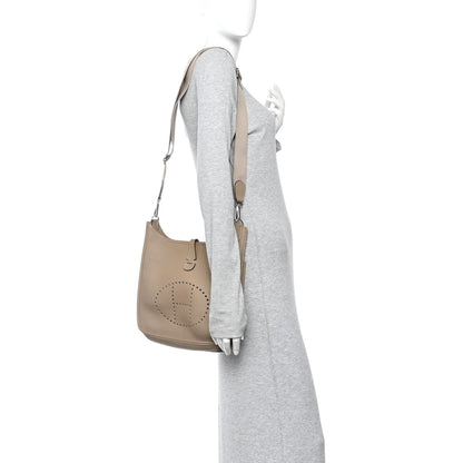 Hermes Taurillon Clemence EVELYNE III PM Gris Tourterelle 3 of 11