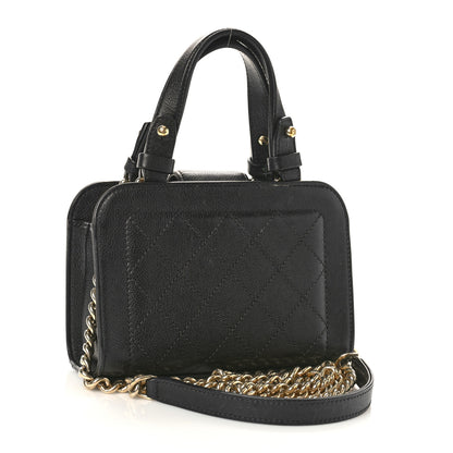 Chanel Grained Calfskin Stitched Mini Label Click Shopper Tote Black 3 of 13