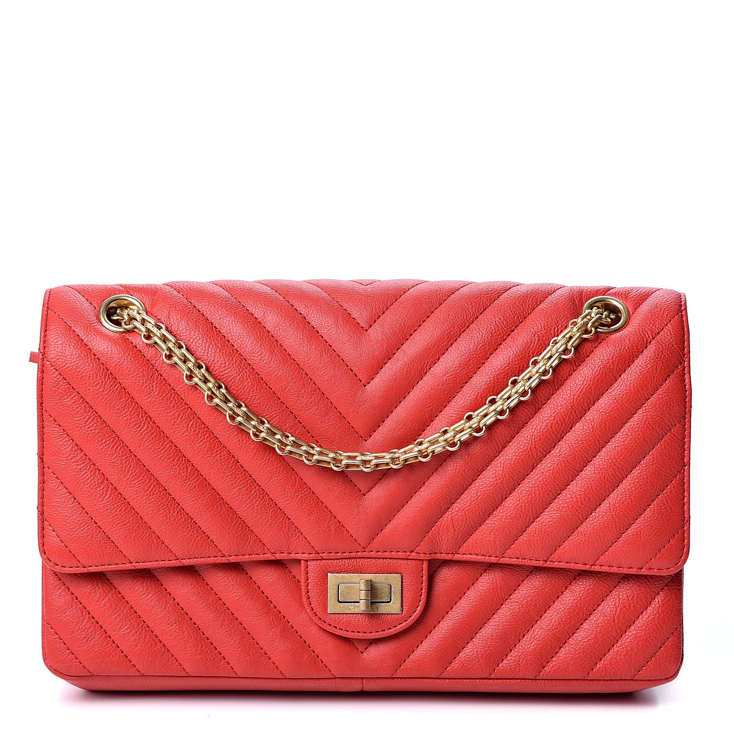 Calfskin Chevron Quilted 2.55 Reissue 226 Flap Red