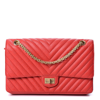Chanel Calfskin Chevron Quilted 2.55 Reissue 226 Flap Red 1 of 9