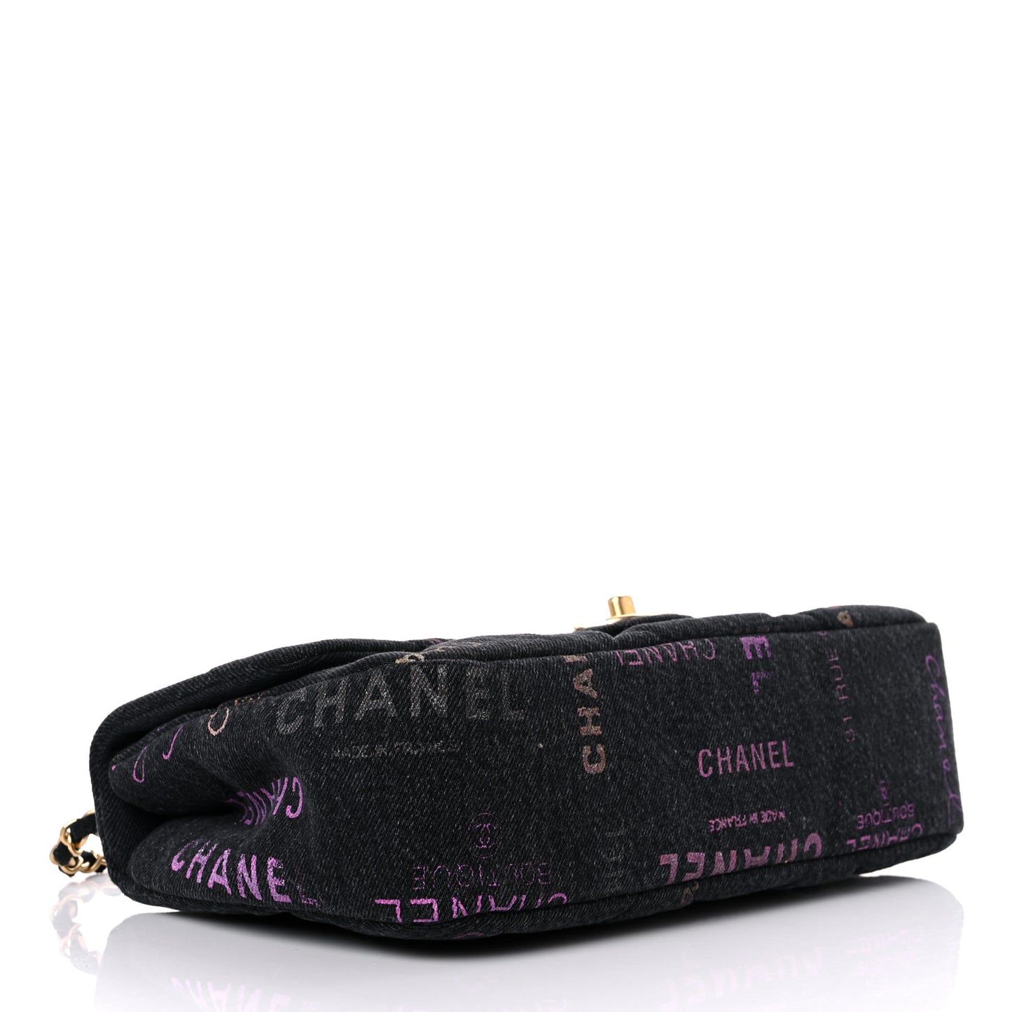 Denim Quilted Denim Mood Large Flap Black Multicolor