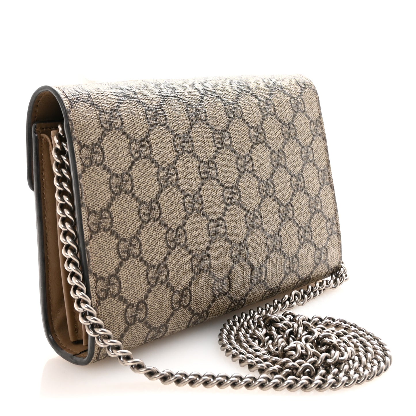 GG Supreme Monogram Mini Dionysus Chain Wallet Beige Taupe