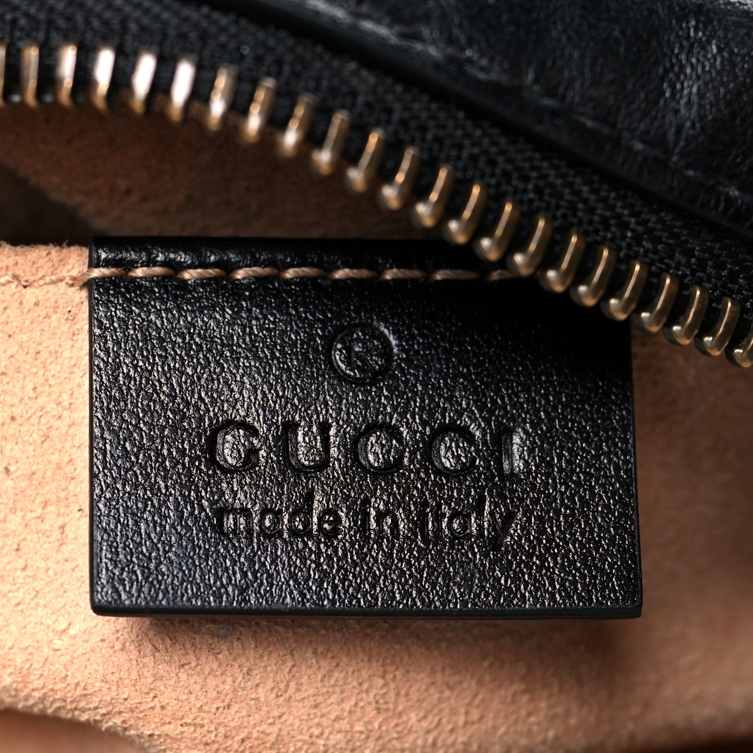 Gucci Calfskin Matelasse Mini GG Marmont Chain Shoulder Bag Black 6 of 12