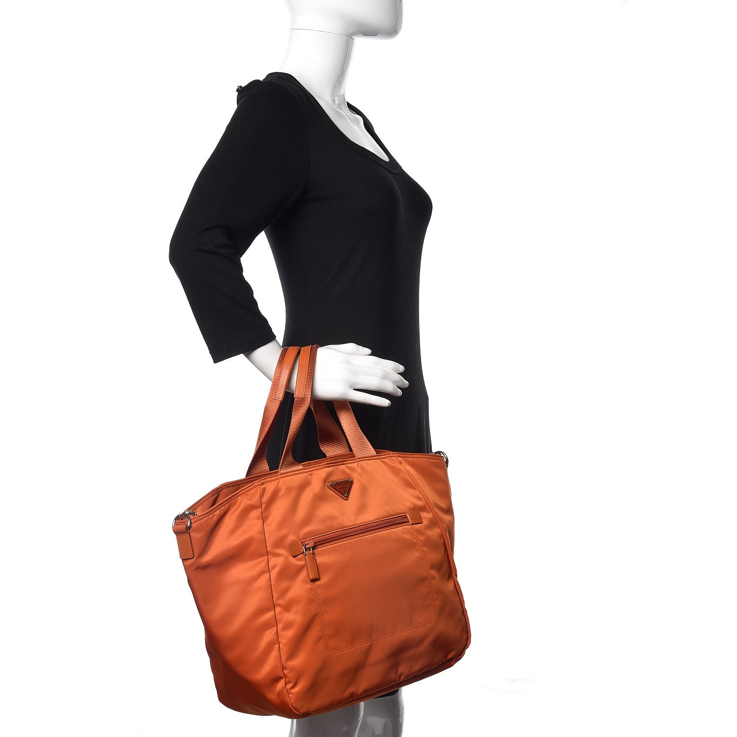 Prada Tessuto Nylon Tote Papaya 3 of 11