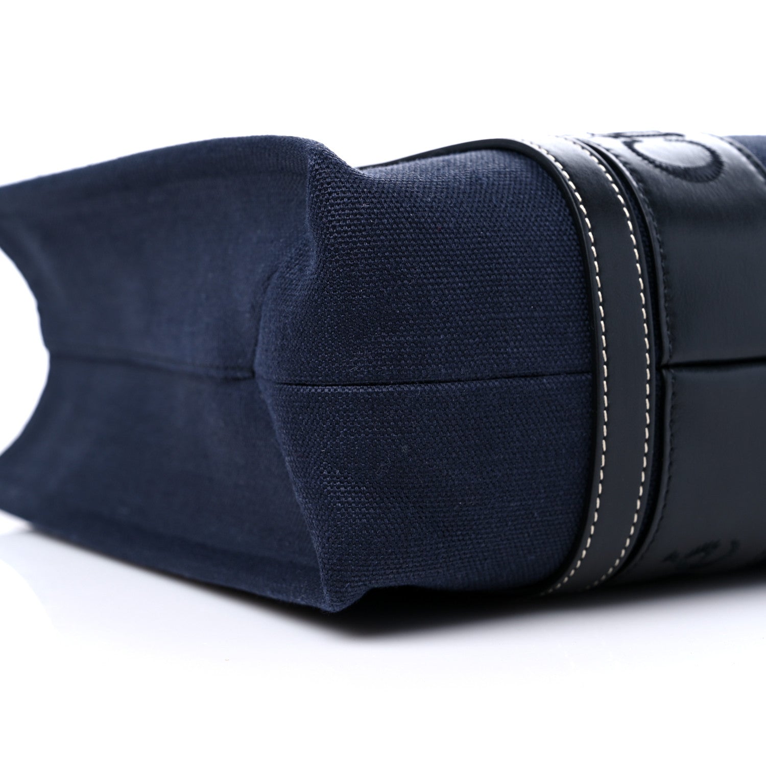 Chloe Calfskin Linen Medium Woody Tote Deep Denim 8 of 9