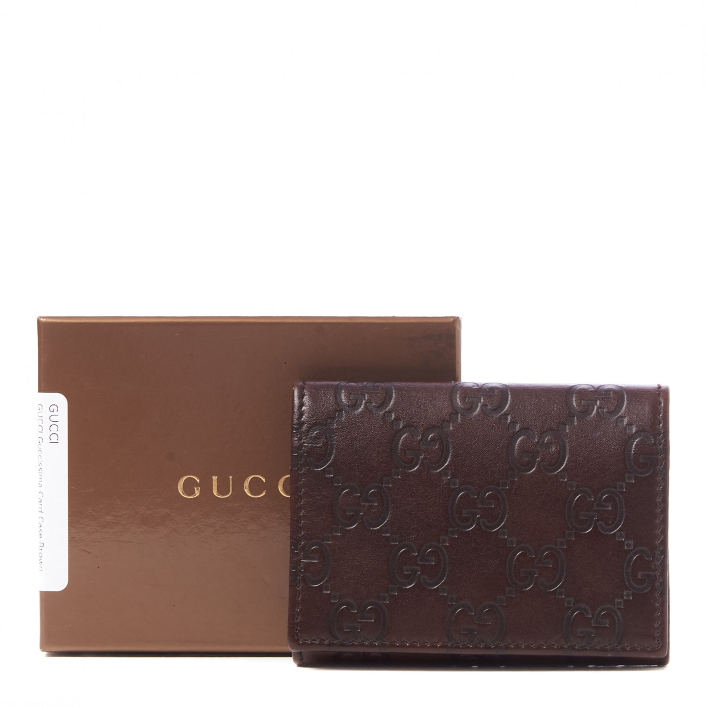 Guccissima Card Case Brown