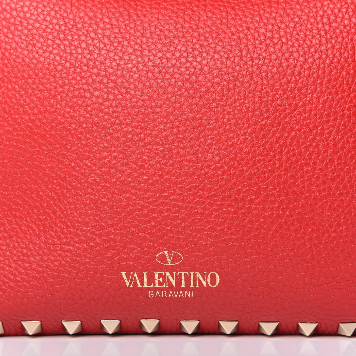 Pebbled Calfskin Mini Rockstud Flip-Lock Messenger Bag Red