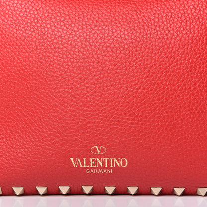 Valentino Garavani Pebbled Calfskin Mini Rockstud Flip-Lock Messenger Bag Red 10 of 10