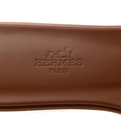 Hermes Box Calfskin Oran Sandals 36 Gold 7 of 9