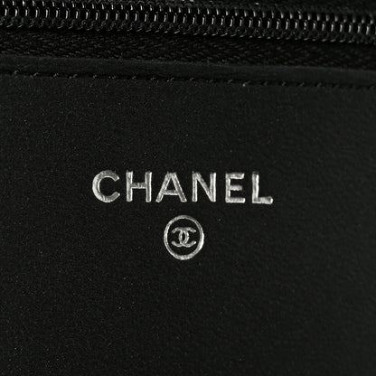 Chanel Lambskin Quilted Wallet On Chain WOC So Black 6 of 12