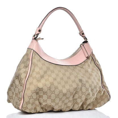Gucci Monogram Large D Gold Hobo Pink 3 of 17