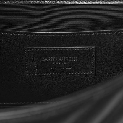 Saint Laurent Sheepskin Matelasse Medium Monogram College Punk Chain Satchel Black 6 of 10