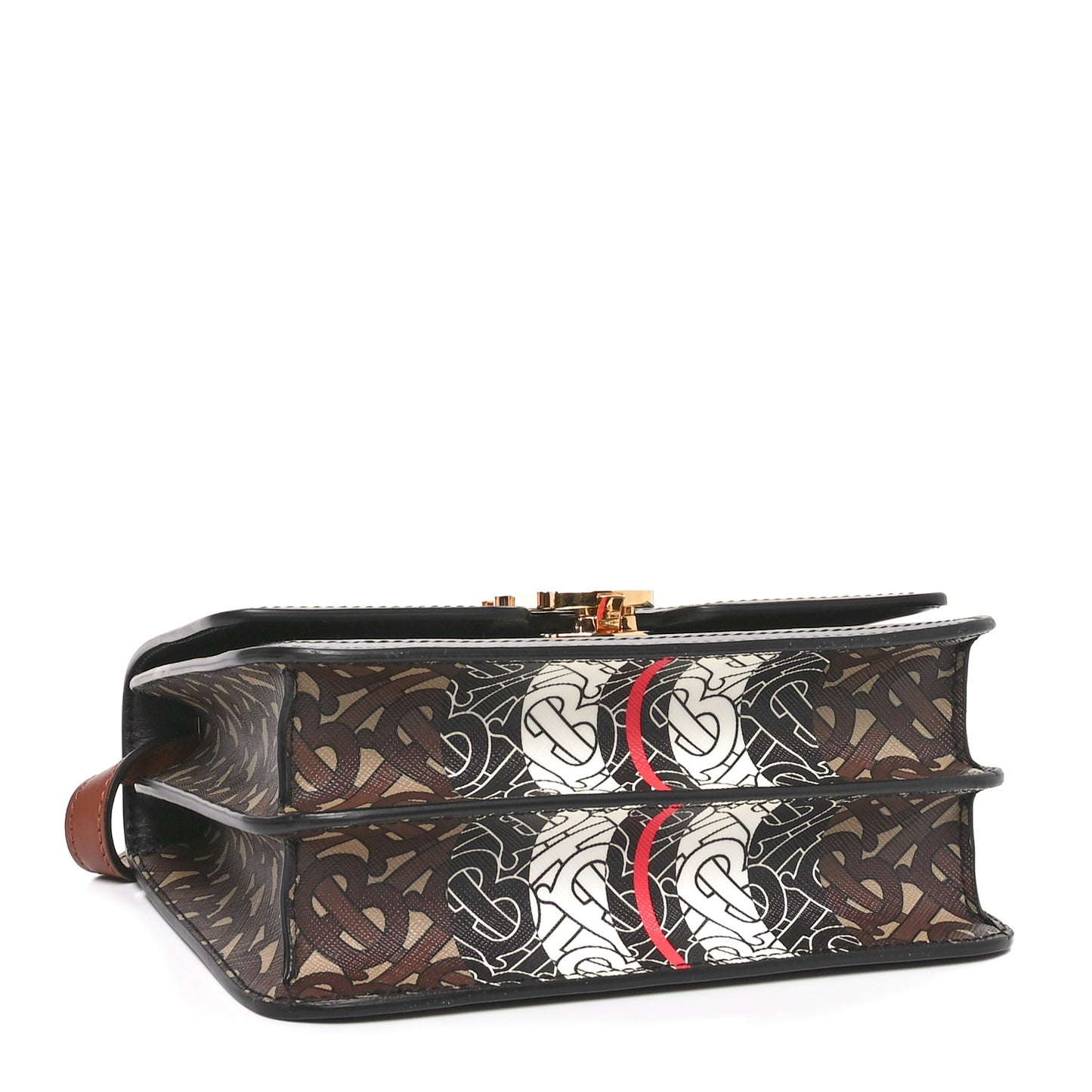 E-Canvas Monogram Stripe Small TB Bag Bridle Brown