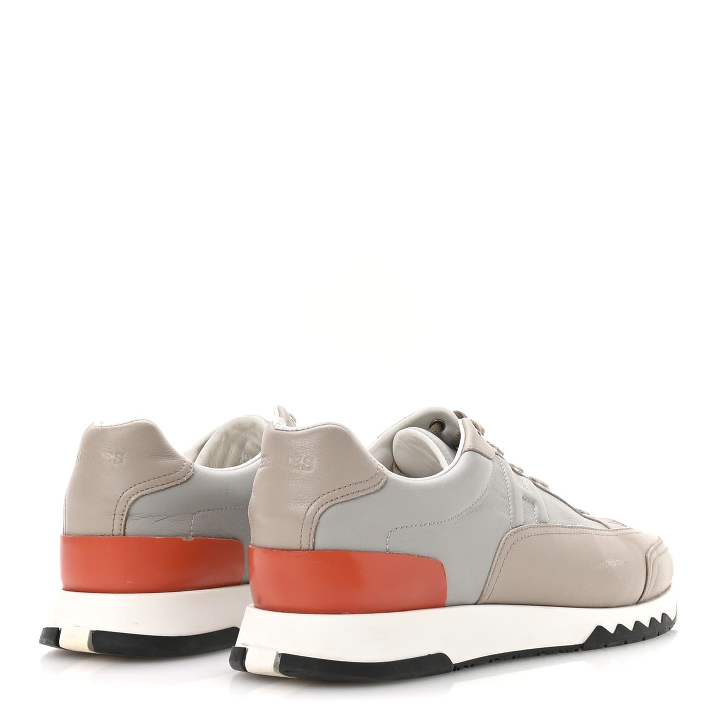 Calfskin Womens Trail Sneakers 39 Beige Rose Gris Brume