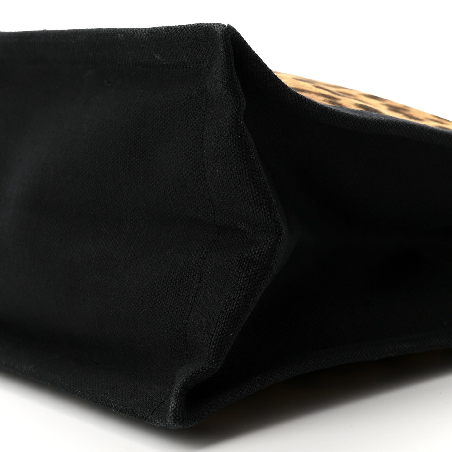 Canvas Calfskin Leopard Print Rive Gauche Noe Tote Natural Black