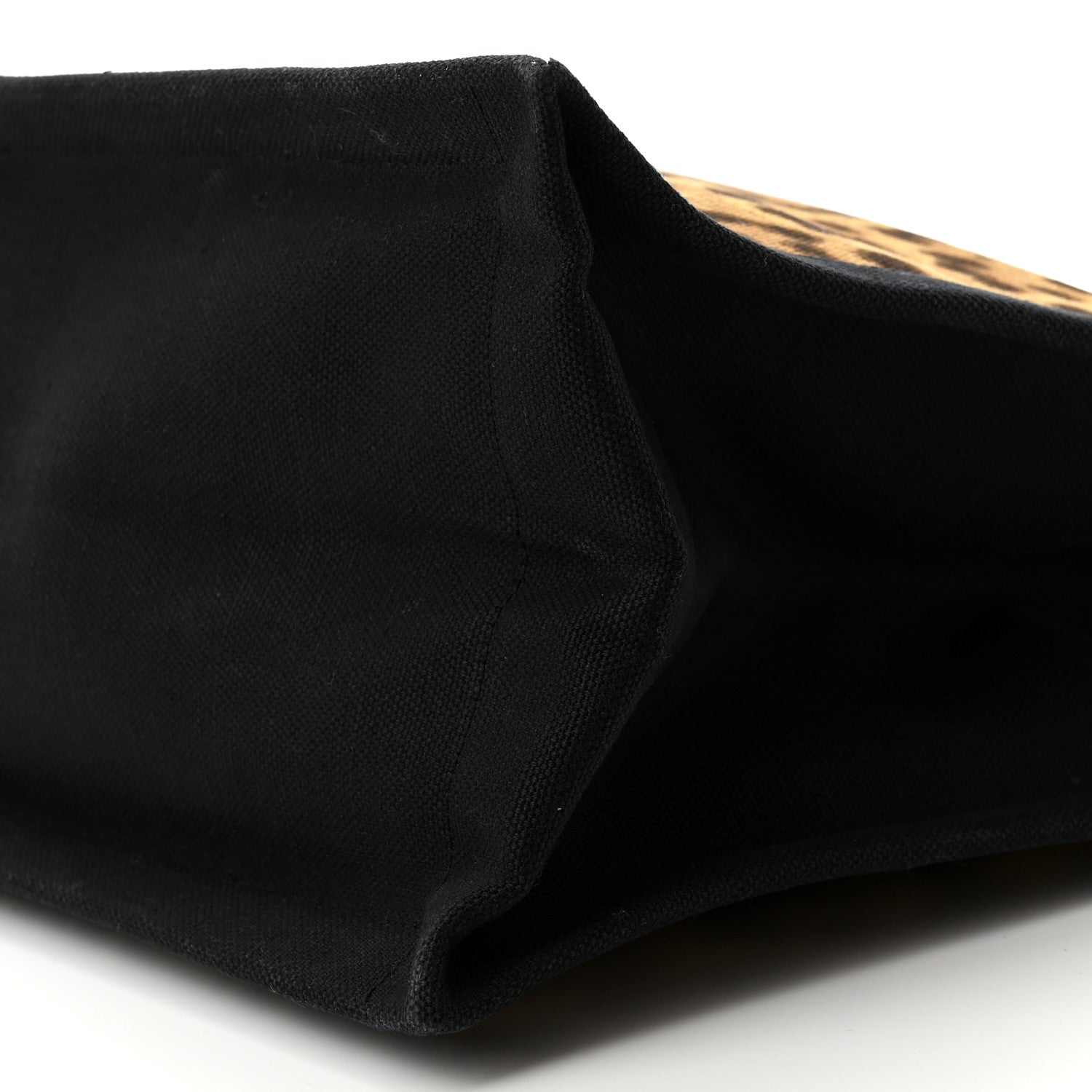 Saint Laurent Canvas Calfskin Leopard Print Rive Gauche Noe Tote Natural Black 10 of 10