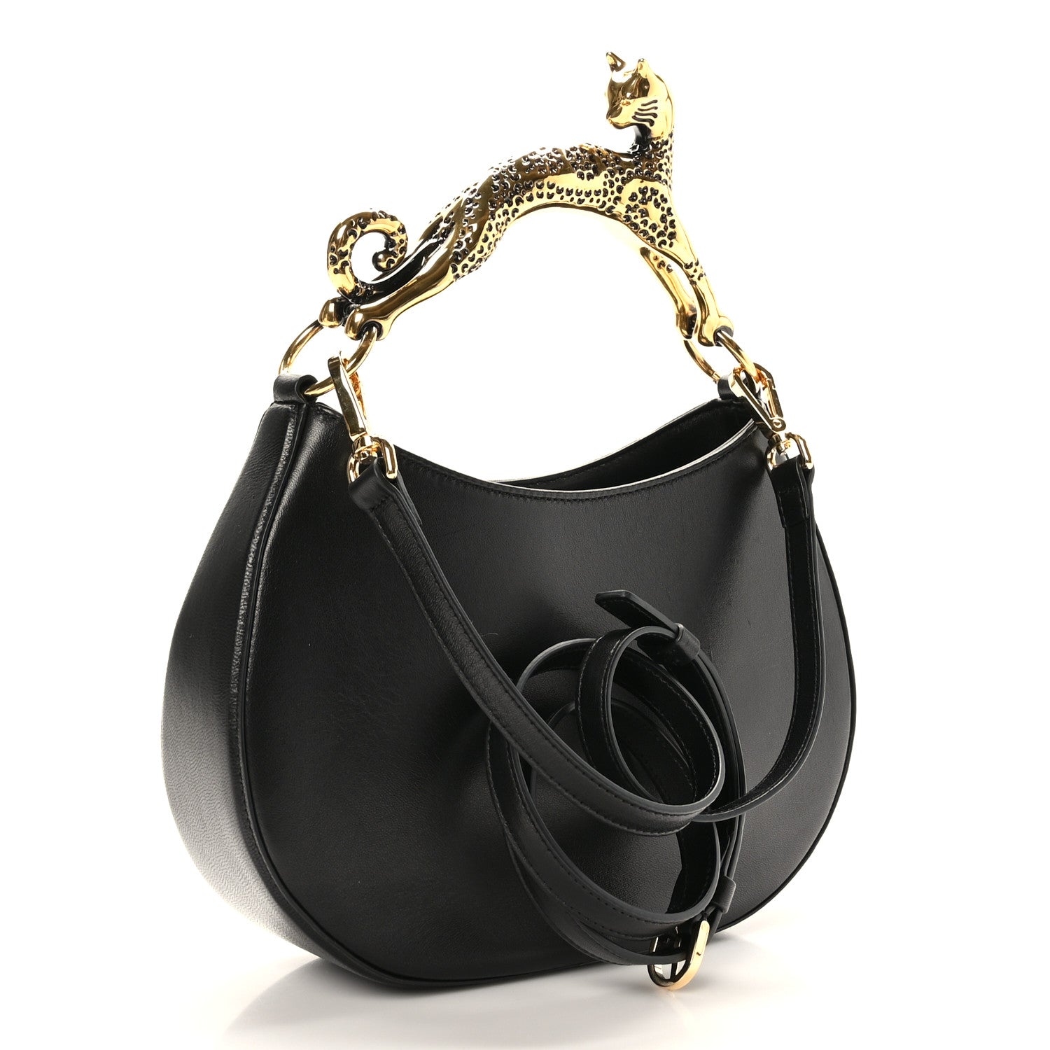 Lanvin Lambskin Cat Hobo Black 3 of 8